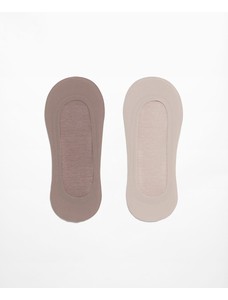 2 пары носков-невидимок из хлопчатобумажной смеси с глубоким вырезом.