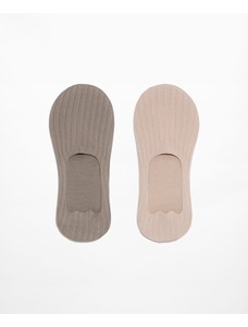 2 пары невидимых носков из хлопчатобумажной смеси с высоким вырезом