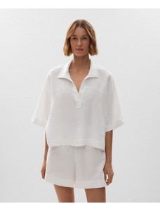 Рубашка Oversize с короткими рукавами из 100% льна