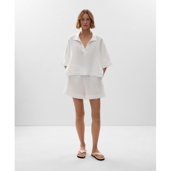 Рубашка Oversize с короткими рукавами из 100% льна