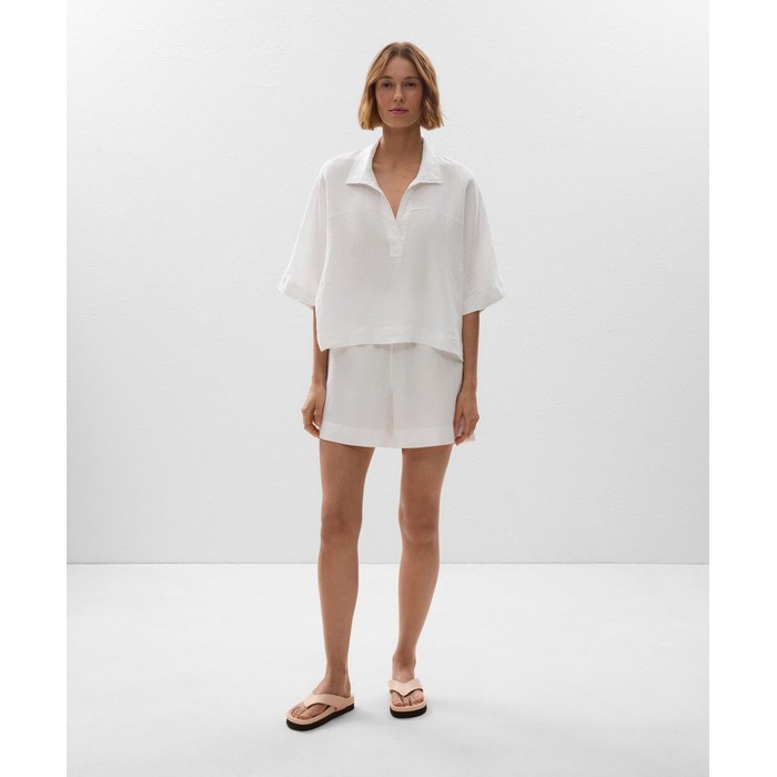 Рубашка Oversize с короткими рукавами из 100% льна