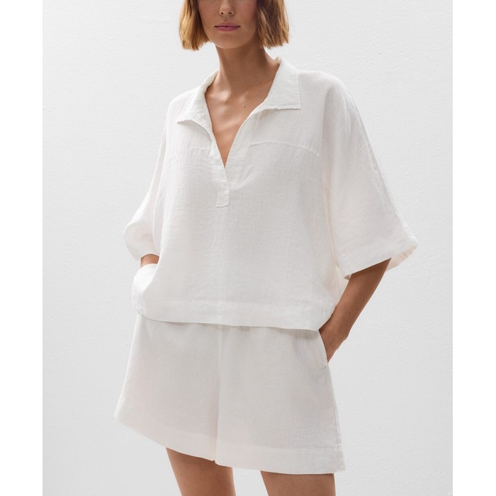 Рубашка Oversize с короткими рукавами из 100% льна