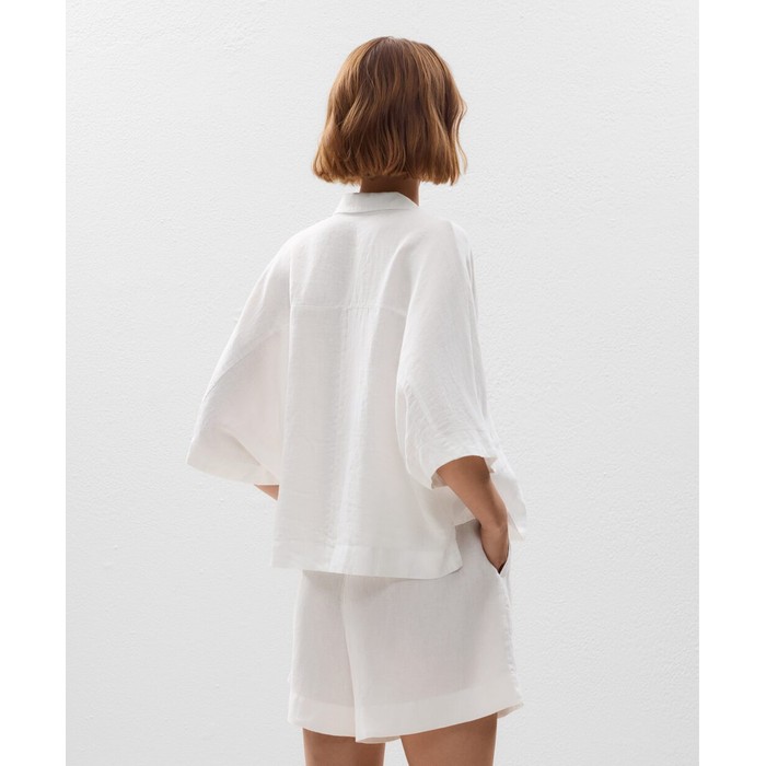 Рубашка Oversize с короткими рукавами из 100% льна