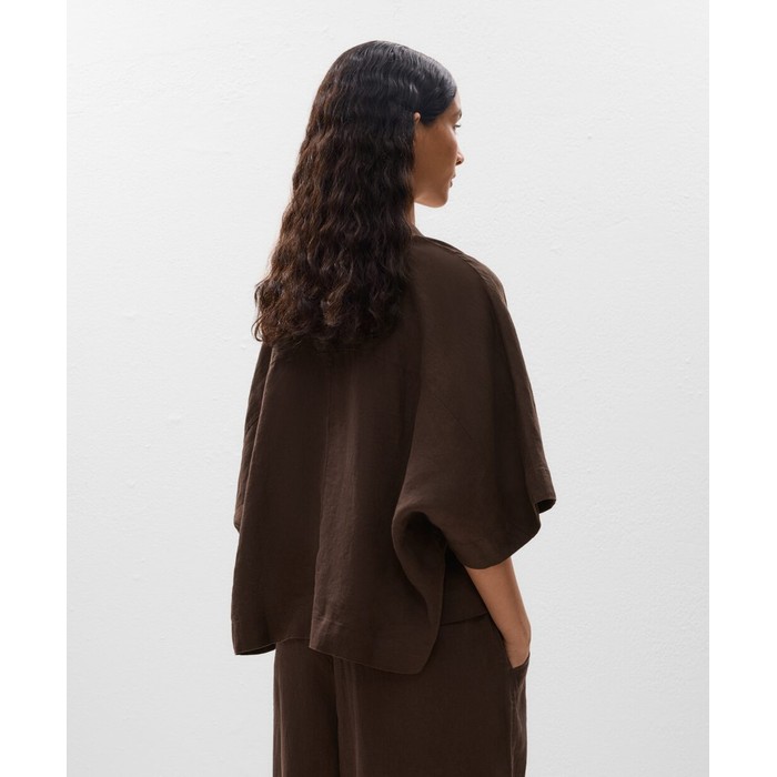 Рубашка Oversize с короткими рукавами из 100% льна