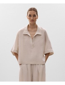 Рубашка Oversize с короткими рукавами из 100% льна