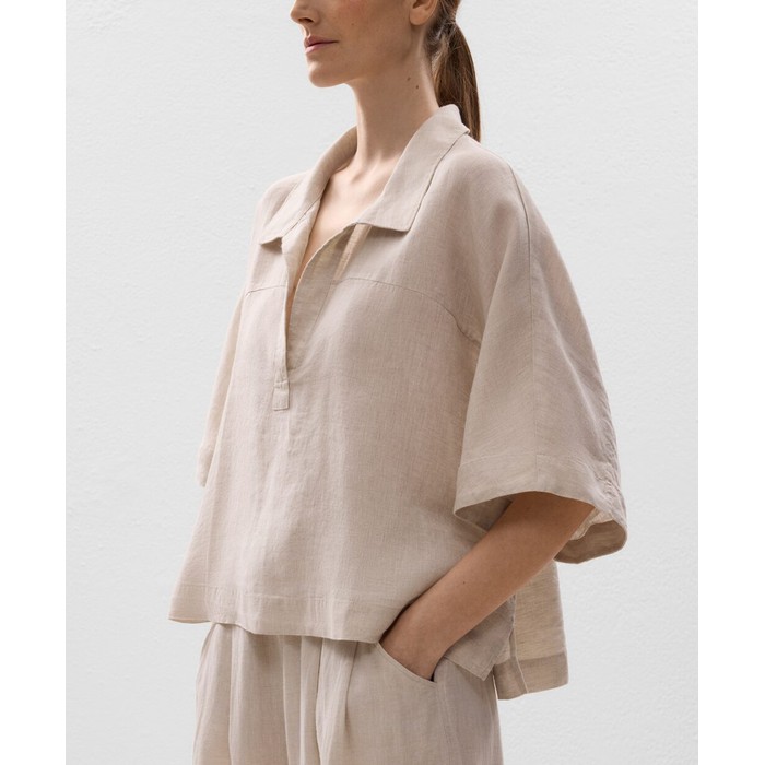 Рубашка Oversize с короткими рукавами из 100% льна