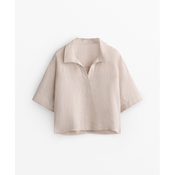 Рубашка Oversize с короткими рукавами из 100% льна