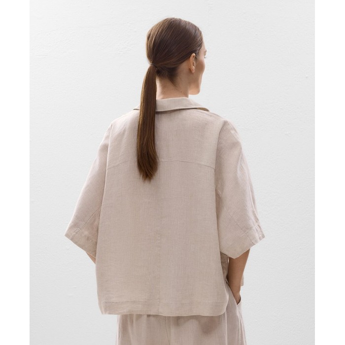 Рубашка Oversize с короткими рукавами из 100% льна
