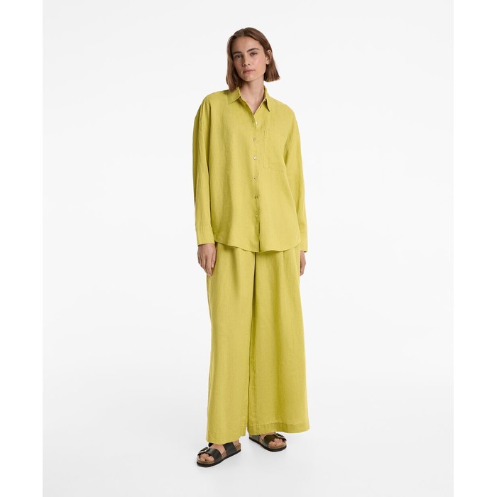 широкие брюки из 100%-го льна