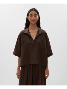 Рубашка Oversize с короткими рукавами из 100% льна