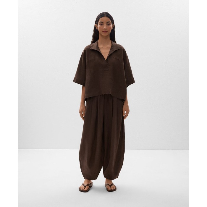 Рубашка Oversize с короткими рукавами из 100% льна