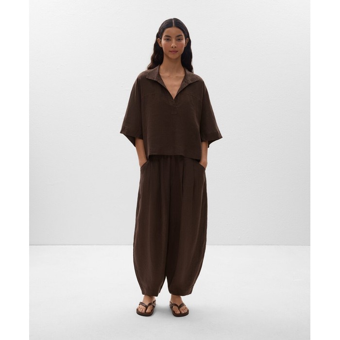 Рубашка Oversize с короткими рукавами из 100% льна