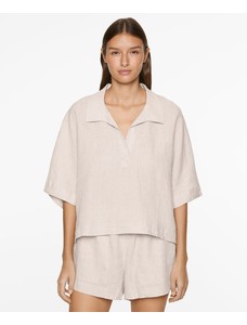 Рубашка Oversize с короткими рукавами из 100% льна