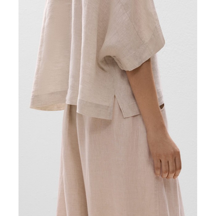 Рубашка Oversize с короткими рукавами из 100% льна