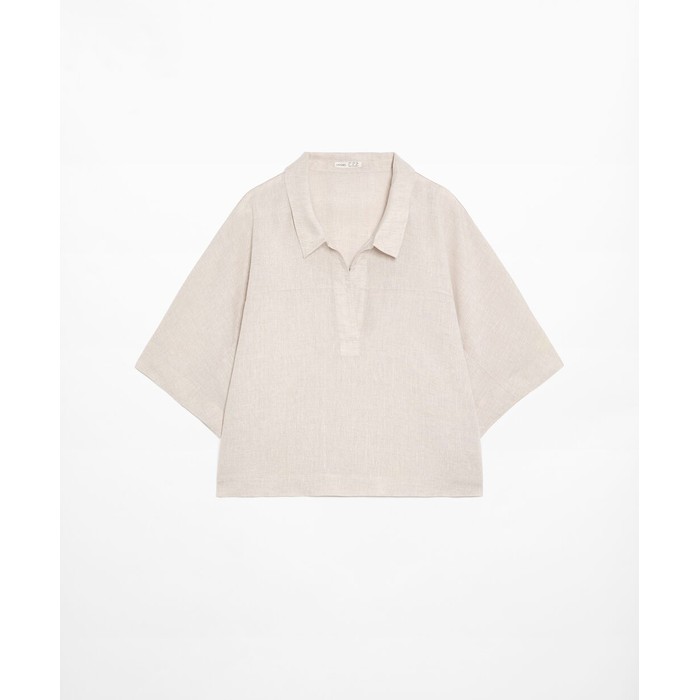 Рубашка Oversize с короткими рукавами из 100% льна