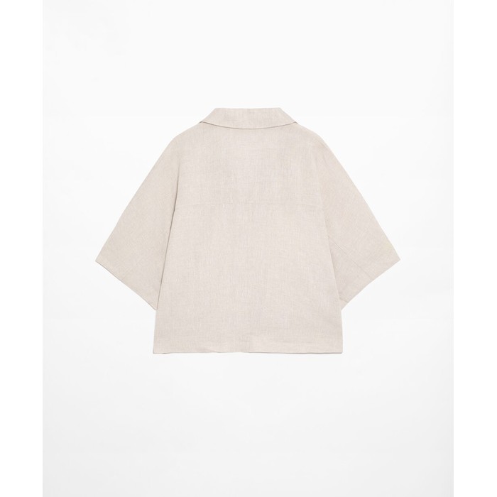 Рубашка Oversize с короткими рукавами из 100% льна
