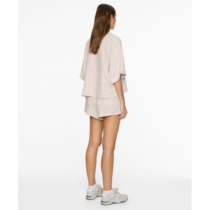Рубашка Oversize с короткими рукавами из 100% льна