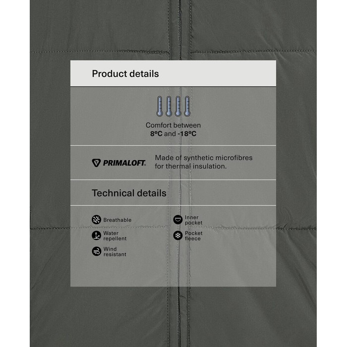 короткая водоотталкивающая утепленная куртка primaloft®