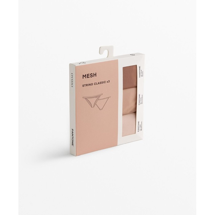 3 классических труса на бретельках из сетки PANTONE™
