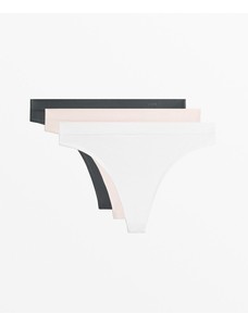набор из 3 бесшовных трусов танга из мягкой ткани seamless