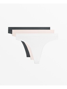 набор из 3 бесшовных трусов бразильяно из мягкой ткани seamless