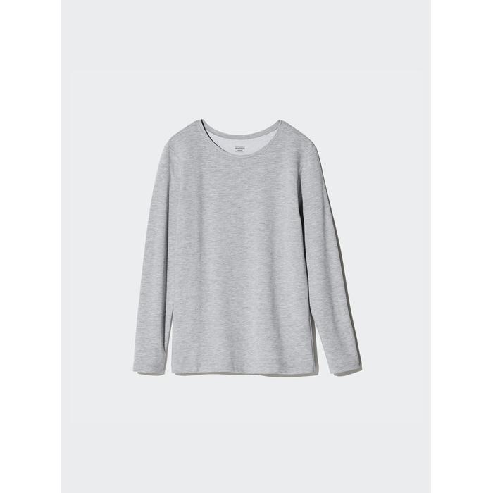 Теплая Футболка HEATTECH Cotton круглый вырез цвет: Серый