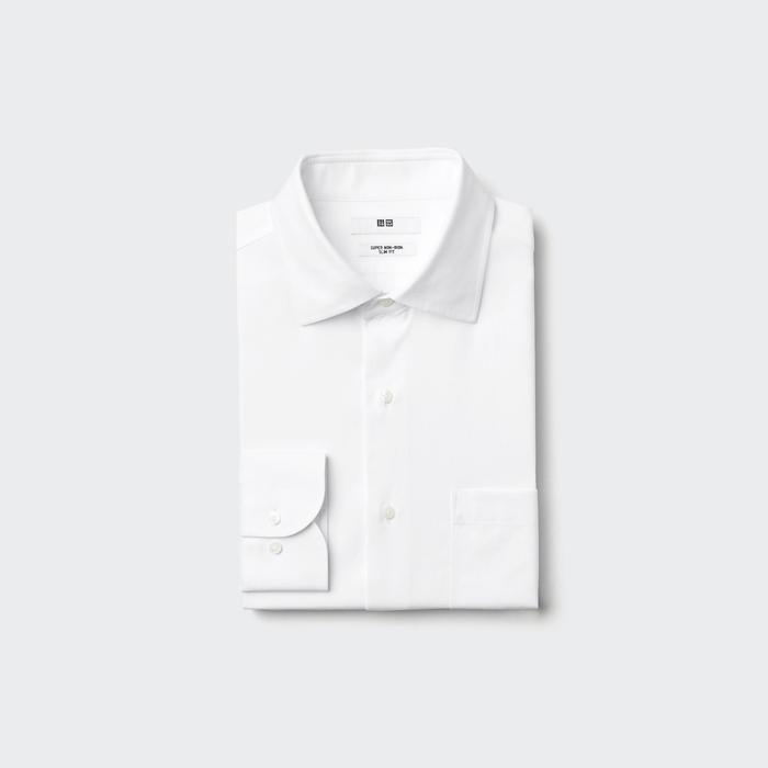 Рубашка Slim Fit Super Non-Iron с полушироким воротником цвет: Белый