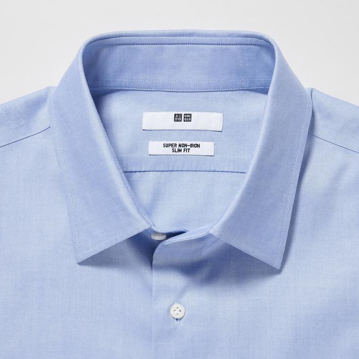 Рубашка Super Non-Iron с классическим воротником, длинный рукав, M цвет: Светло-синий