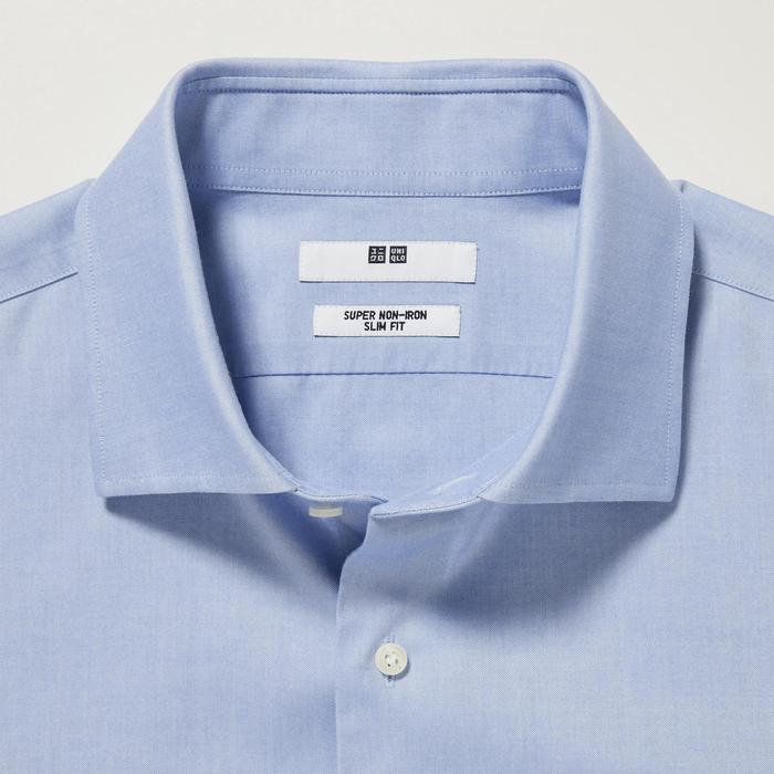 Рубашка Super Non-Iron, Полуширокий Воротник, Длинный Рукав, L цвет: Светло-синий