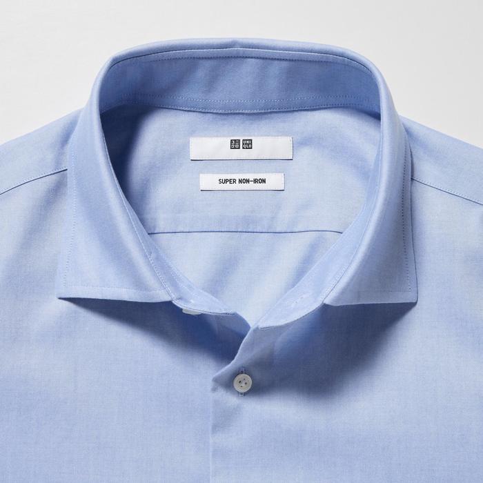 Рубашка Super Non-Iron с полушироким воротником, длинный рукав, XXL цвет: Светло-синий