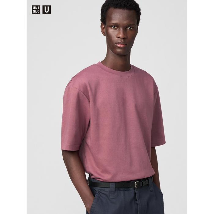 Футболка AIRism из хлопка, oversized, с рукавами 3/4 цвет: Красный