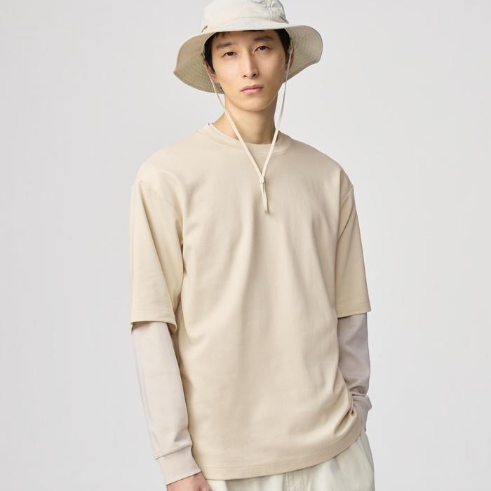 Футболка AIRism из хлопка, oversized, с рукавами 3/4 цвет: Жёлтый
