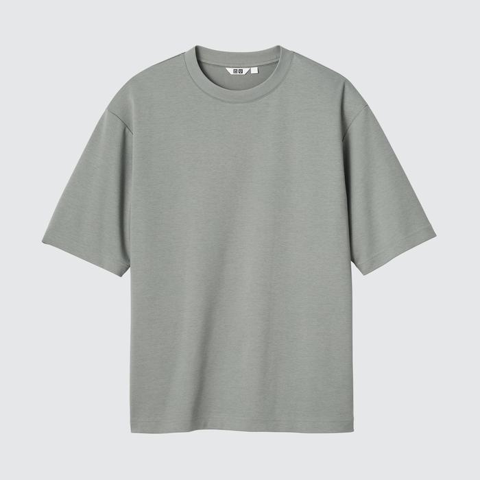 Футболка AIRism из хлопка, oversized, с рукавами 3/4 цвет: Зелёный