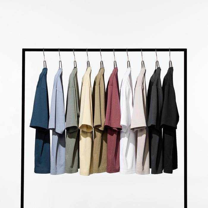 Футболка AIRism из хлопка, oversized, с рукавами 3/4 цвет: Красный
