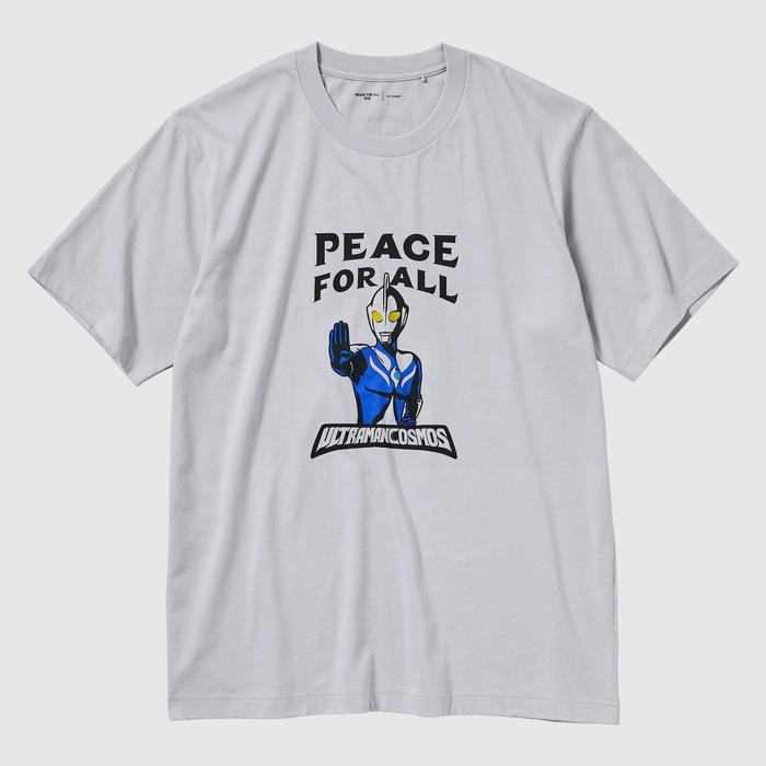 Футболка PEACE FOR ALL / Ультрамен цвет: Светло-серый