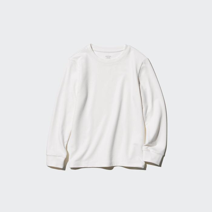 Теплая Футболка HEATTECH Cotton с Круглым Вырезом цвет: Молочный