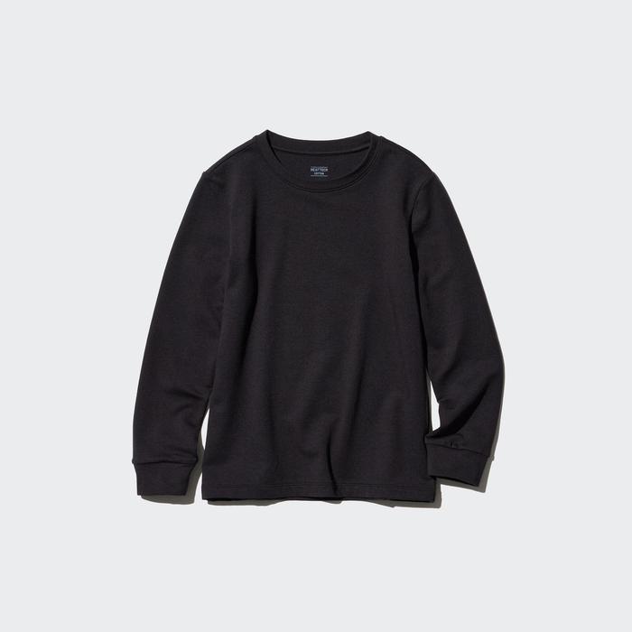 Теплая Футболка HEATTECH Cotton с Круглым Вырезом цвет: Чёрный