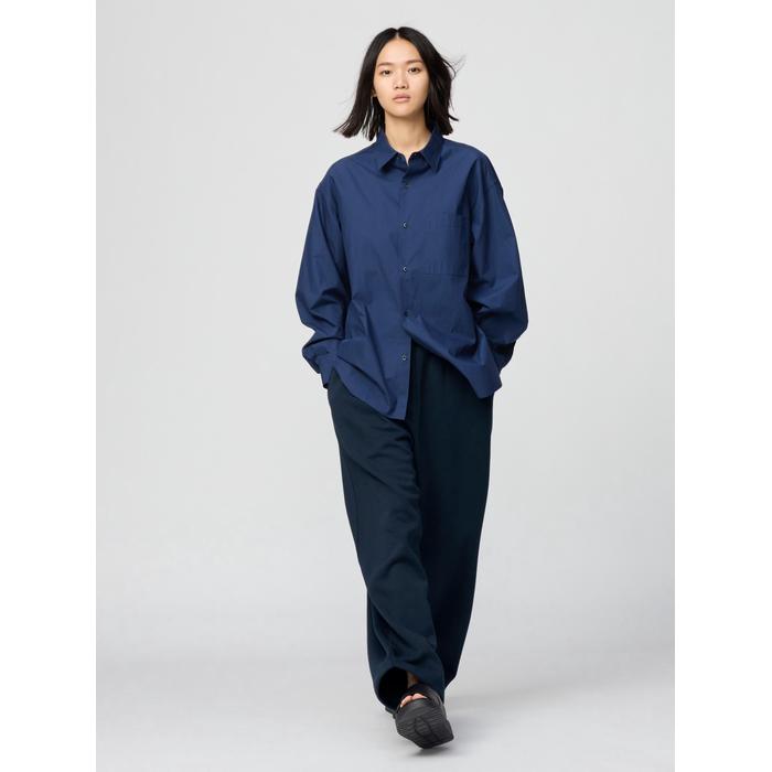 Рубашка оверсайз из ткани broadcloth цвет: Синий