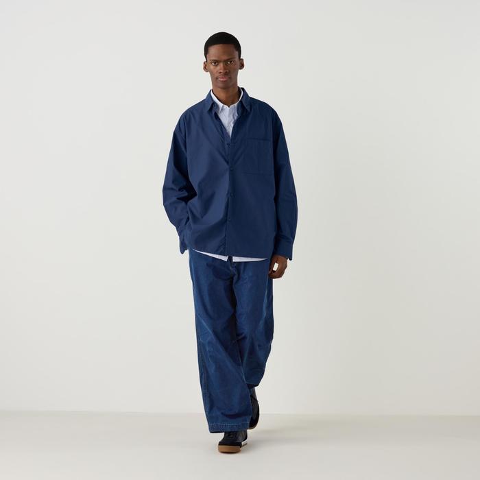 Рубашка оверсайз из ткани broadcloth цвет: Синий