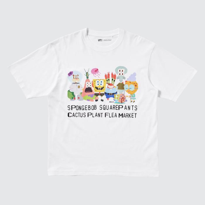 Футболка Спанч Боб x Cactus Plant Flea Market Oversize цвет: Белый