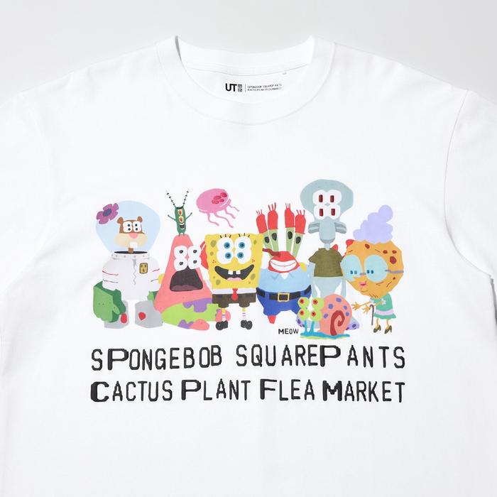 Футболка Спанч Боб x Cactus Plant Flea Market Oversize цвет: Белый