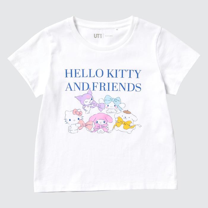 Детская укороченная футболка Sanrio Characters UT цвет: Белый