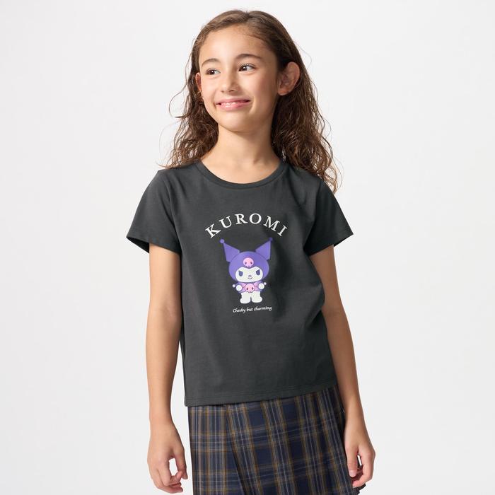 Детская укороченная футболка Sanrio Characters UT цвет: Тёмно-серый
