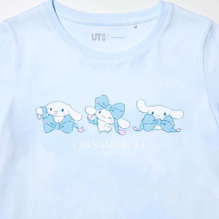 Детская Укороченная Футболка с Принтом Sanrio и Эффектом Тай-Дай цвет: Светло-синий