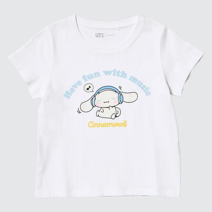 Детская укороченная футболка Sanrio Characters UT цвет: Белый