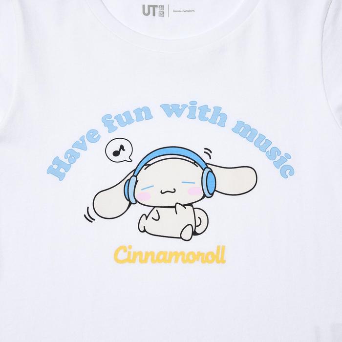 Детская укороченная футболка Sanrio Characters UT цвет: Белый