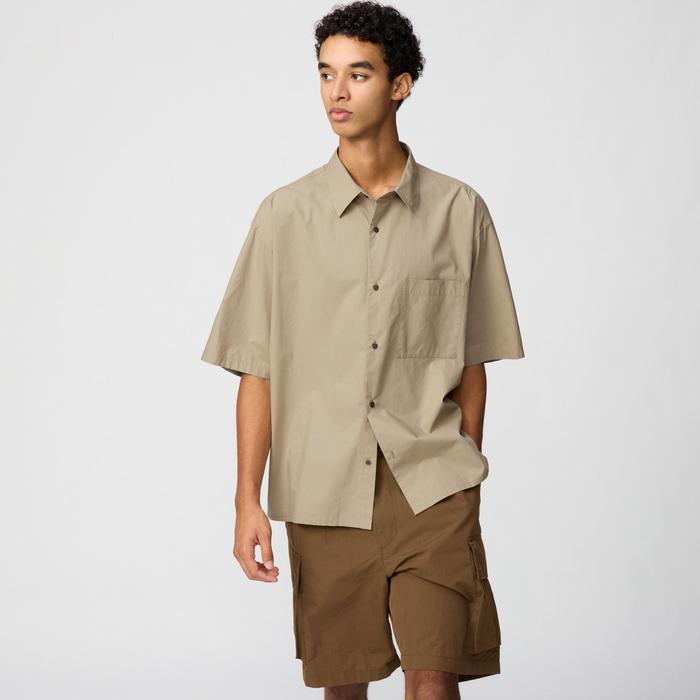 Рубашка оверсайз из ткани broadcloth цвет: Бежевый