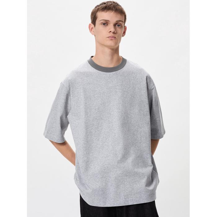 Футболка Oversize с вставками цвет: Серый