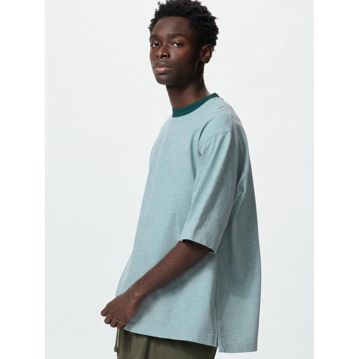 Футболка Oversize с вставками цвет: Зелёный
