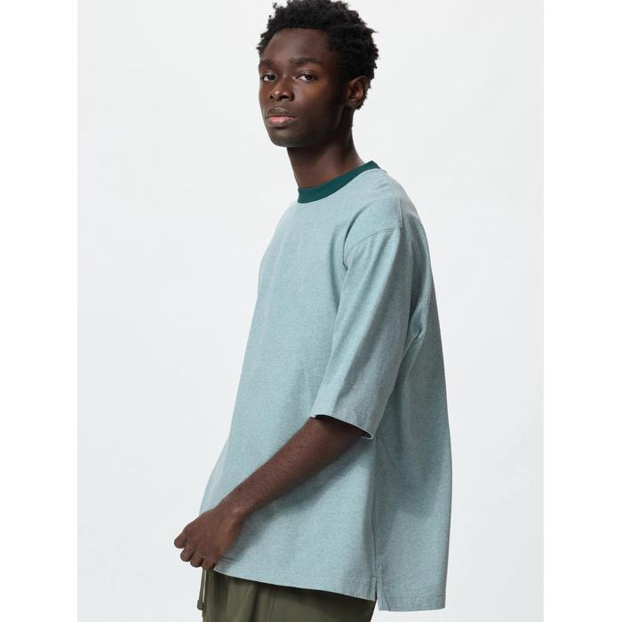 Футболка Oversize с вставками цвет: Зелёный